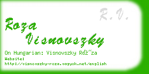 roza visnovszky business card